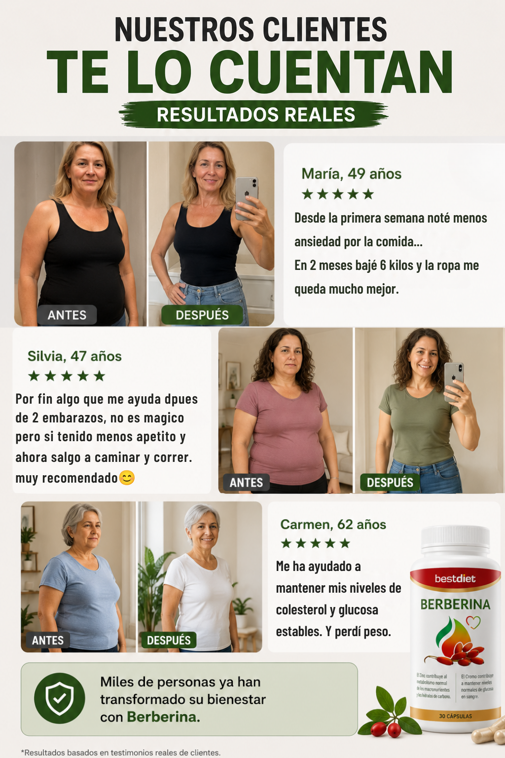Controla el hambre emocional y los antojos - Berberina 30 Cápsulas