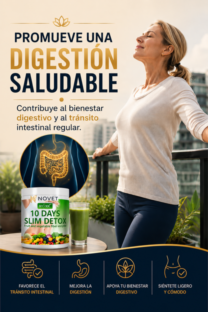 Batido detox con fibra natural que ayuda a acelerar el metabolismo y apoyar la pérdida de peso.